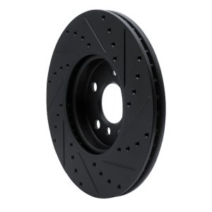 Mini Cooper Countryman Brake Rotor (1) - Front Left - R1 Concepts - Drilled & Slotted - Black - `16-`24